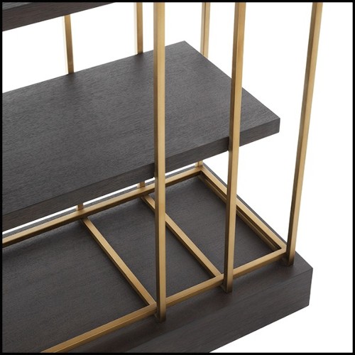 Bookshelves in stainless steel in brushed brass finish 24-Ward Brass