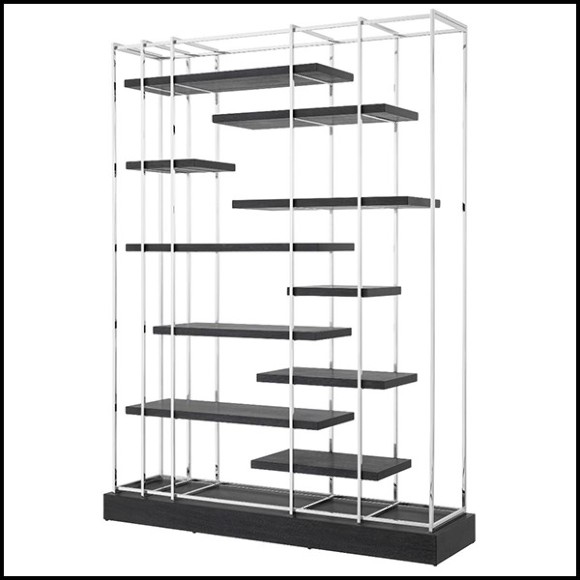 Bookshelves in stainless steel in nickel finish 24-Ward Nickel