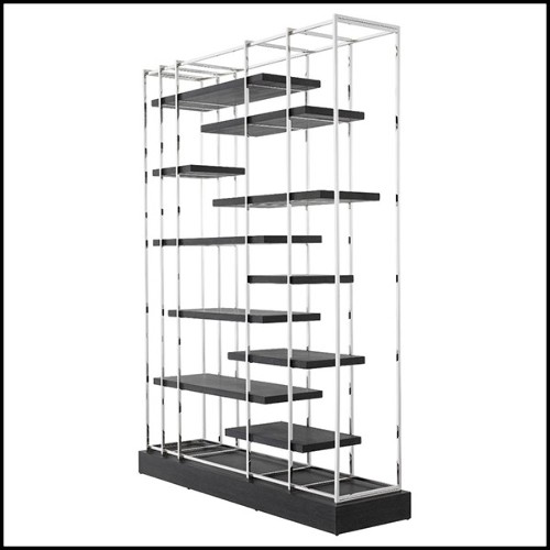 Bookshelves in stainless steel in nickel finish 24-Ward Nickel