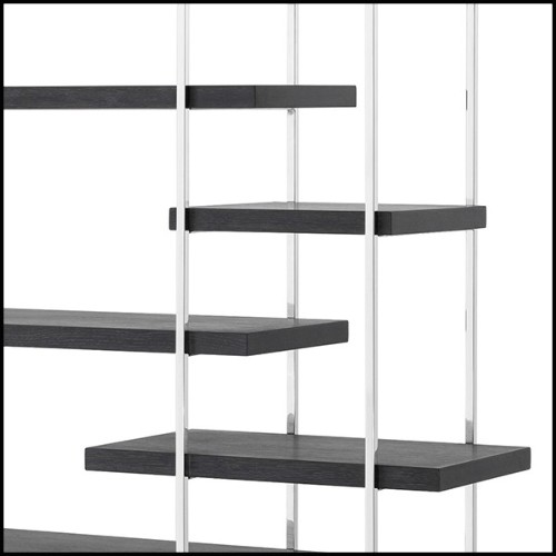 Bookshelves in stainless steel in nickel finish 24-Ward Nickel