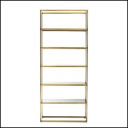 Bookshelves in stainless steel in brushed brass finish 24-Omega