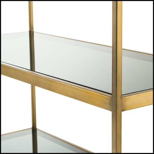 Bookshelves in stainless steel in brushed brass finish 24-Omega