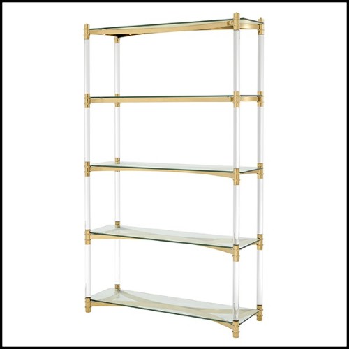 Bookshelves in stainless steel in gold finish 24-Trento Gold
