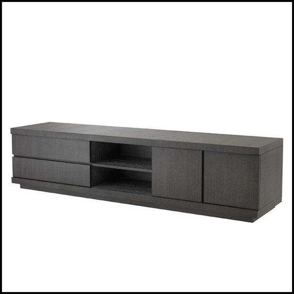 Meuble TV en acajou vernis finition charcoal oak 24-Crosby