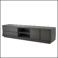 TV cabinet in mahogany wood veneer in charcoal oak finish 24-Crosby