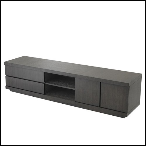 TV cabinet in mahogany wood veneer in charcoal oak finish 24-Crosby