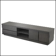 Meuble TV en acajou vernis finition charcoal oak 24-Crosby