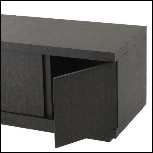 Meuble TV en acajou vernis finition charcoal oak 24-Crosby