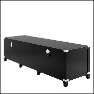 TV Cabinet in birch wood in black and nickel finish 24-Military