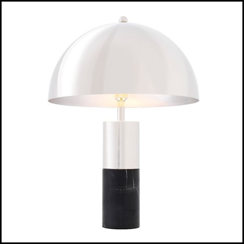 Lampe finition nickel avec base finition marbre 24-Flair Nickel