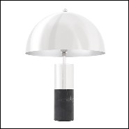Table Lamp in nickel finish and base in marble finish 24-Flair Nickel