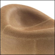 Armchair in solid walnut wood in canyon finish 154-Bahamas Leather