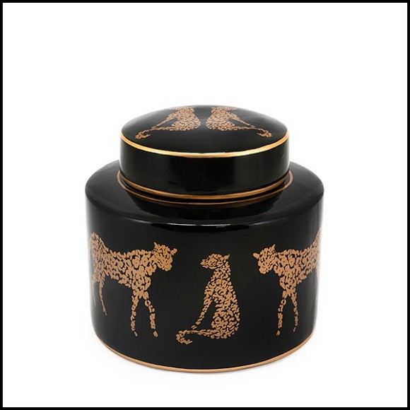 Boîte en céramique finition black 162-Leopard