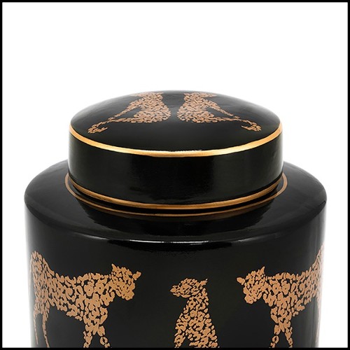 Boîte en céramique finition black 162-Leopard