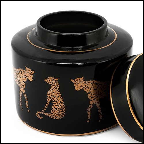 Boîte en céramique finition black 162-Leopard