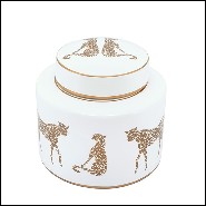 Box in ceramic in black finish 162-Leopard