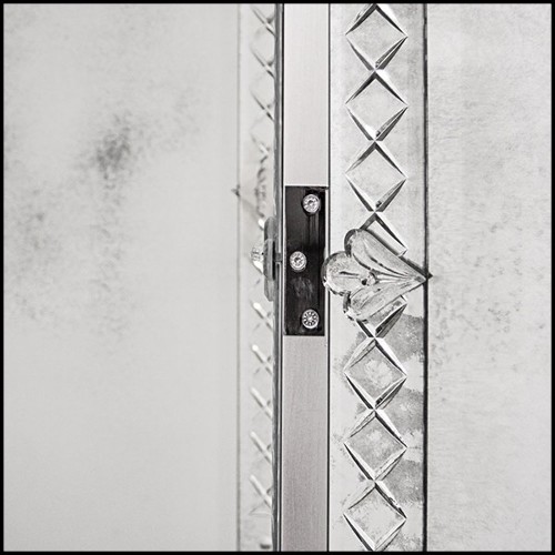 Screen in solid wood and beveled antique mirrored glass 182-Majesty