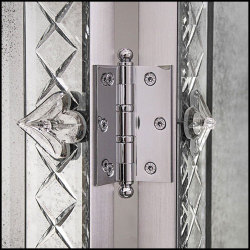 Screen in solid wood and beveled antique mirrored glass 182-Majesty