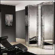 Screen in solid wood and beveled antique mirrored glass 182-Majesty