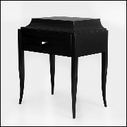 Nightstand in solid mahogany wood in black lacquered finish 119-Ortens