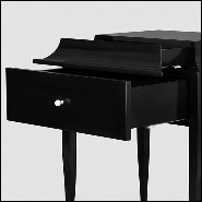Nightstand in solid mahogany wood in black lacquered finish 119-Ortens