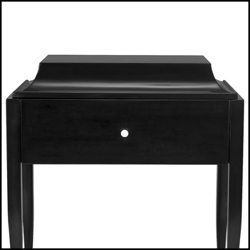 Nightstand in solid mahogany wood in black lacquered finish 119-Ortens