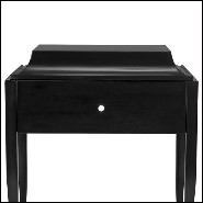 Nightstand in solid mahogany wood in black lacquered finish 119-Ortens