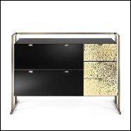 Commode en métal finition laiton bruni et vieilli 182-Pietro