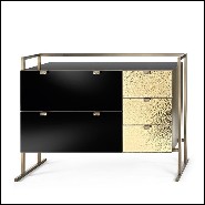 Chest of drawers in metal in burnished and antiqued brass finish 182-Pietro