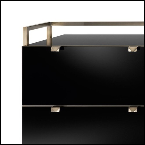 Commode en métal finition laiton bruni et vieilli 182-Pietro