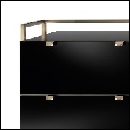 Chest of drawers in metal in burnished and antiqued brass finish 182-Pietro