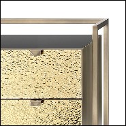 Chest of drawers in metal in burnished and antiqued brass finish 182-Pietro