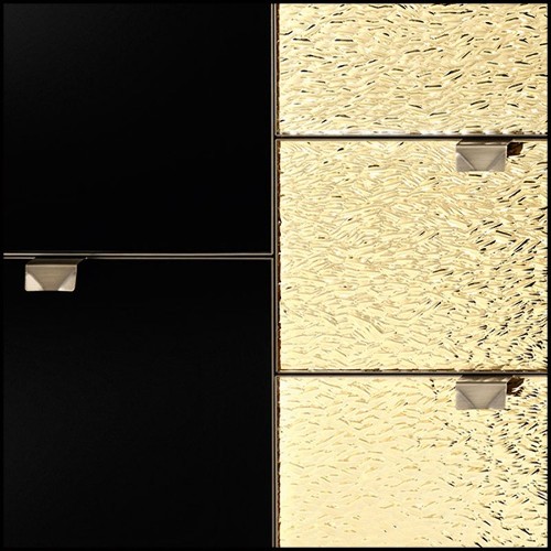 Chest of drawers in metal in burnished and antiqued brass finish 182-Pietro