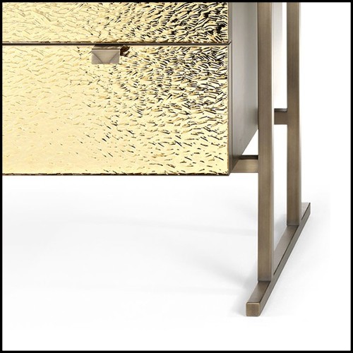 Chest of drawers in metal in burnished and antiqued brass finish 182-Pietro