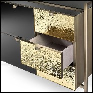 Chest of drawers in metal in burnished and antiqued brass finish 182-Pietro
