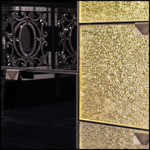 Chest of drawers in metal in burnished and antiqued brass finish 182-Pietro