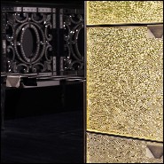 Chest of drawers in metal in burnished and antiqued brass finish 182-Pietro