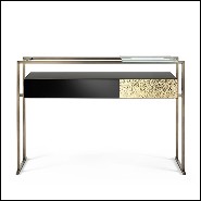 Console Table in metal in burnished and antiqued brass finish 182-Pietro