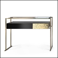 Console Table in metal in burnished and antiqued brass finish 182-Pietro