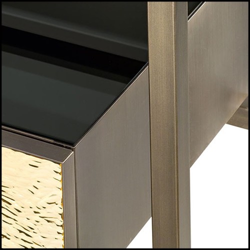 Console Table in metal in burnished and antiqued brass finish 182-Pietro