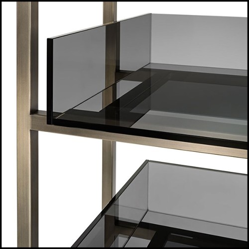 Étagère en métal finition laiton bruni et vieilli 182-Pietro