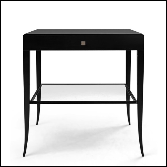 Nightstand in solid mahognay wood in black satinated finish 119-Sober