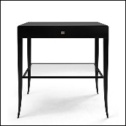 Nightstand in solid mahognay wood in black satinated finish 119-Sober