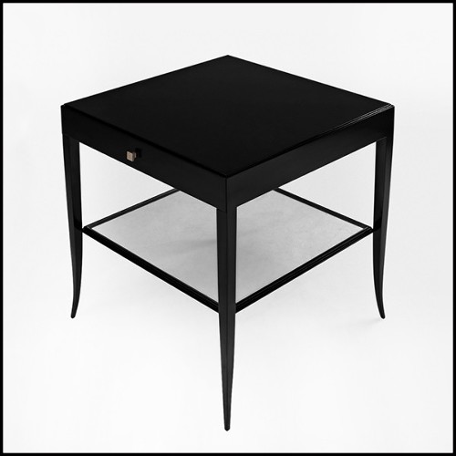 Nightstand in solid mahognay wood in black satinated finish 119-Sober