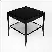 Nightstand in solid mahognay wood in black satinated finish 119-Sober
