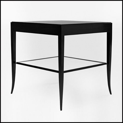 Nightstand in solid mahognay wood in black satinated finish 119-Sober