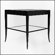 Table de nuit en acajou massif finition noir satiné 119-Sober