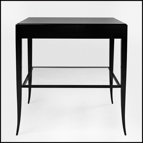 Nightstand in solid mahognay wood in black satinated finish 119-Sober