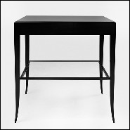 Table de nuit en acajou massif finition noir satiné 119-Sober