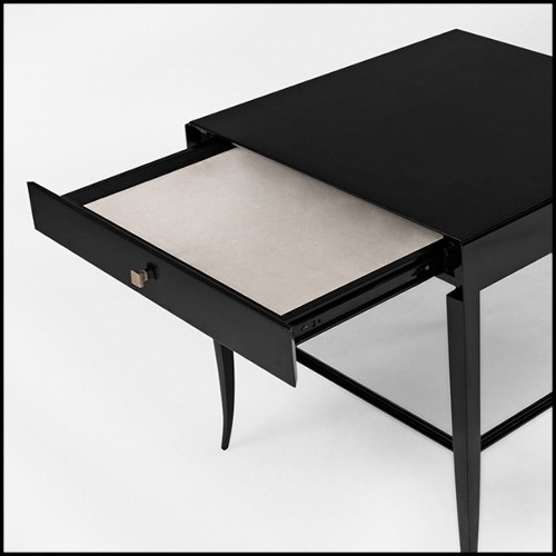 Nightstand in solid mahognay wood in black satinated finish 119-Sober
